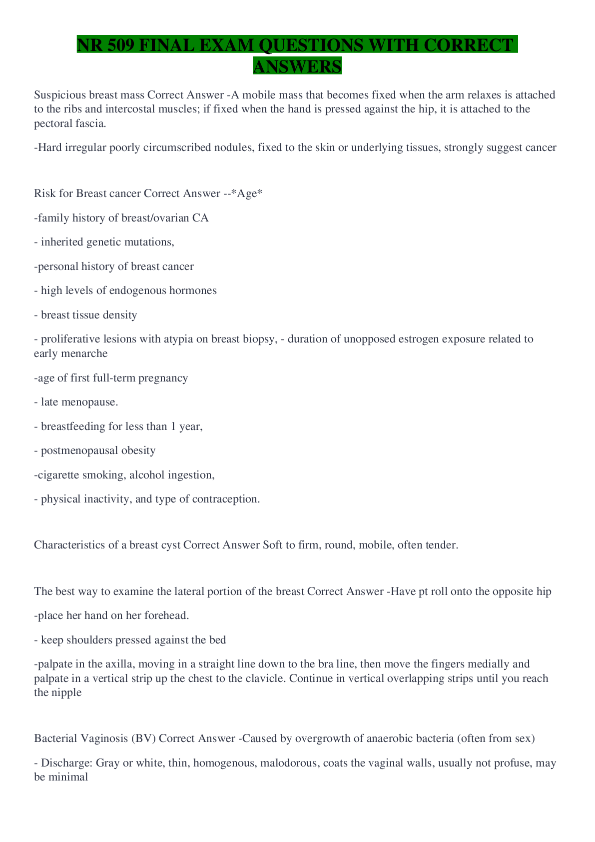 Preview image for NR 509 FINAL EXAM QUESTIONS WITH CORRECT ANSWERS